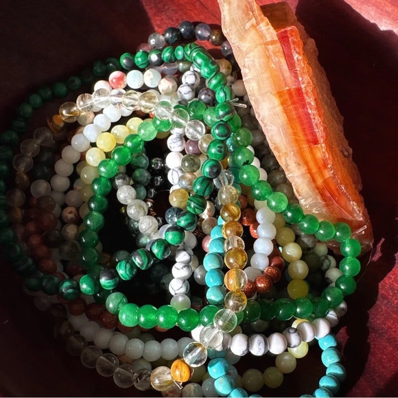 Turquoise dainty beaded adjustable cord braided bracelet ethnic western bohemian - Picture 3 of 7